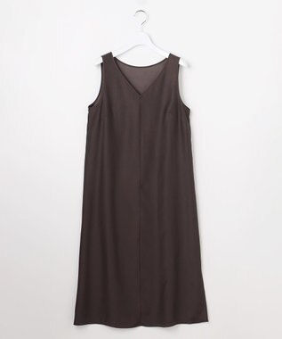 自由区 ロータスタイルプリント ワンピース ブラウン