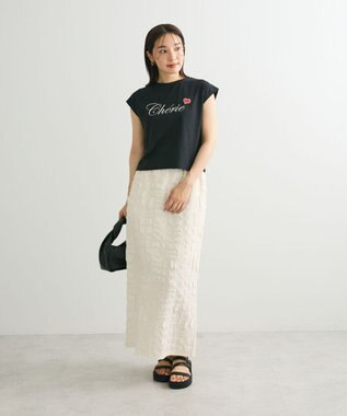 Green Parks ・ｓｗｉｎｇ　ｂｙ　ロゴ刺繍フレンチＴＥＥ Black