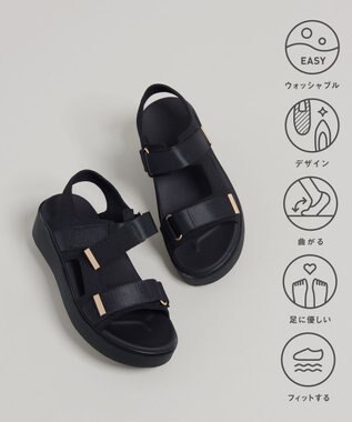 steppi 【洗える】厚底 ストラップサンダル