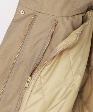 J.PRESS LADIES 【2way】スパンライクナイロンタッサー フーデッド コート キャメル系