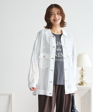 Green Parks ・ＥＬＥＮＣＡＲＥ　ＤＵＥ　カラーステッチシアーＧジャン Off White