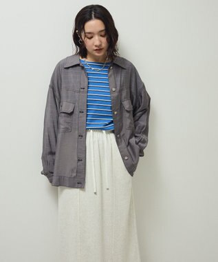 Green Parks ・ＥＬＥＮＣＡＲＥ　ＤＵＥ　カラーステッチシアーＧジャン Charcoal Gray