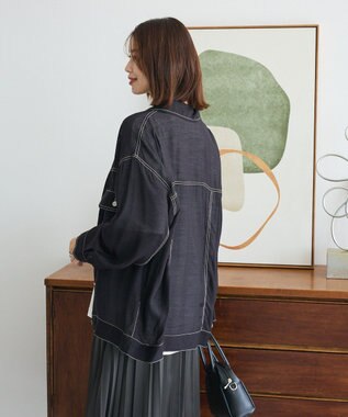 Green Parks ・ＥＬＥＮＣＡＲＥ　ＤＵＥ　カラーステッチシアーＧジャン Black