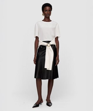 JOSEPH 【FOUNDATIONS】クレープ ド ソワ　シルクTシャツ NEW RUBIN Ivory