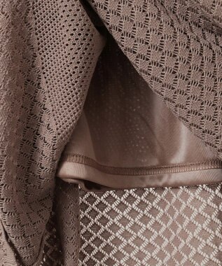 earth music&ecology ＳＥＴ２点レース編みペプラムカーデ＋スカート Pink Beige