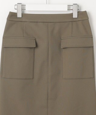 J.PRESS LADIES 【洗える・イージーケア】 アクティブピケストレッチ ナロー スカート カーキ系