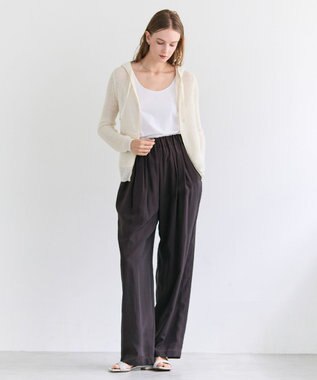 BEIGE， 【洗える】BROIS / コットンシャツテールタンクトップ White