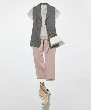 ANY SIS 【接触冷感・UVカット・撥水】クールタッチテーパード パンツ ピンク