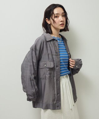 Green Parks ・ＥＬＥＮＣＡＲＥ　ＤＵＥ　カラーステッチシアーＧジャン Charcoal Gray