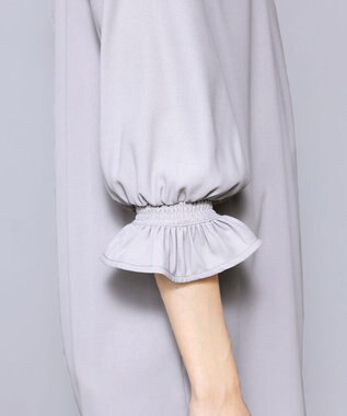 Tiaclasse L 【洗える】ボウタイ風チュニック グレー