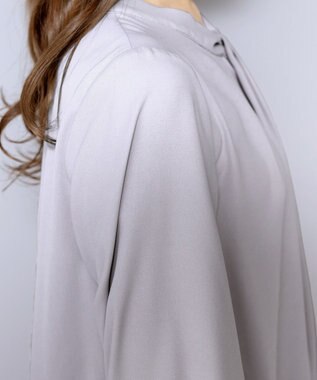 Tiaclasse L 【洗える】ボウタイ風チュニック グレー