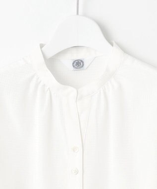 J.PRESS LADIES S 【洗える】アセVisシャドーギンガム タック ブラウス ホワイト系
