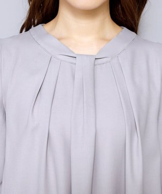 Tiaclasse L 【洗える】ボウタイ風チュニック イエロー