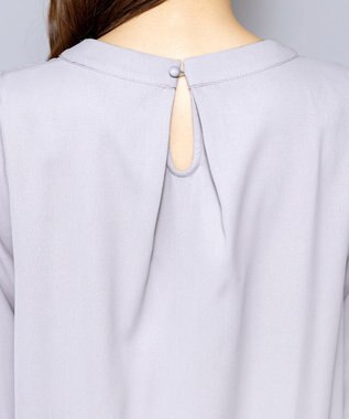 Tiaclasse L 【洗える】ボウタイ風チュニック グレー