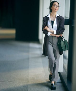 23区 L 【洗える】ニットリブ タンクトップ ブラック系