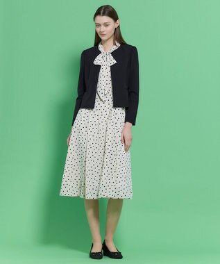 TOCCA 【八木アリサさん着用】【消臭】PROMISE RIBBON ROSETTE ドット柄ドレス アイボリー系5
