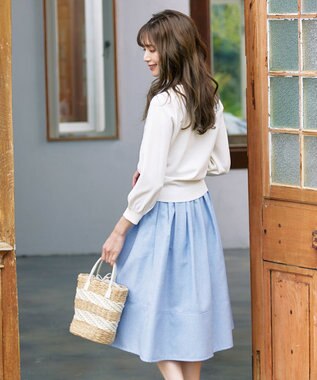 Tiaclasse 【洗える】7分袖前身レースカーディガン オフホワイト