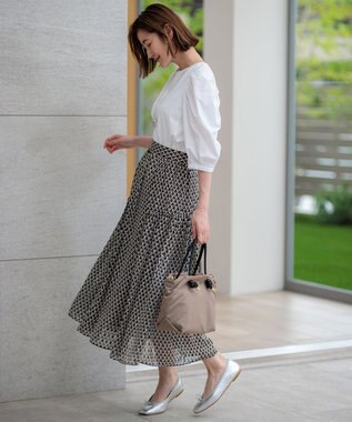 23区 S 【一部店舗限定】コットンポンチコンビジャージー コクーンスリーブ カットソー ホワイト系