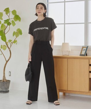 WEGO 【ANGIE VINTAGE/SMLサイズ展開】タックストレートスラックス ブラック