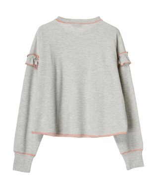 Green Parks ・Ｄｏｕｂｌｅ　Ｆｌａｇｓ　ワッフルカラーｓｔロンＴＥＥ Gray Mixture