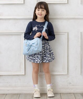 ANY KIDS 総柄フリル キュロット ネイビー×マーガレット