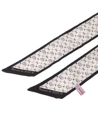 Maison de FLEUR モノグラム柄スカーフ Ivory