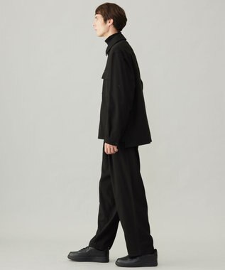 UNFILO MENS 【男女兼用】フラノライク ハーフジップ シャツブルゾン [24年秋冬商品] ブラック