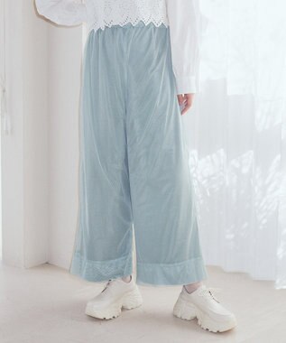 earth music&ecology シアーレイヤードパンツ