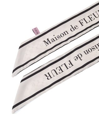 Maison de FLEUR モノグラム柄スカーフ Ivory