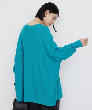 AMERICAN HOLIC バイパチポンチョライクＢＩＧニットプルオーバー Sax