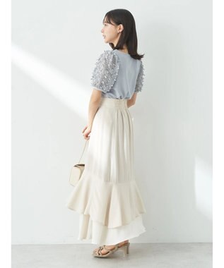 earth music&ecology リボンスリーブプルオーバー Grayish Blue