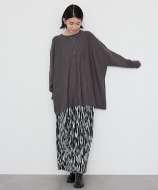 AMERICAN HOLIC バイパチポンチョライクＢＩＧニットプルオーバー Sax