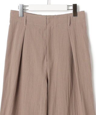 J.PRESS YORK STREET 【WOMEN】コットンワッシャータックワイド パンツ ブラウン系