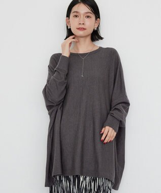 AMERICAN HOLIC バイパチポンチョライクＢＩＧニットプルオーバー Sax