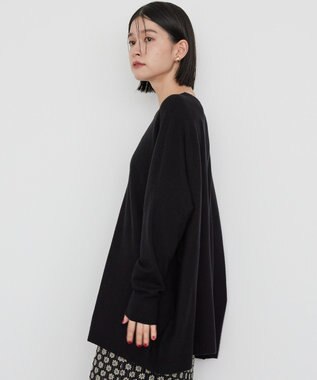 AMERICAN HOLIC バイパチポンチョライクＢＩＧニットプルオーバー Black