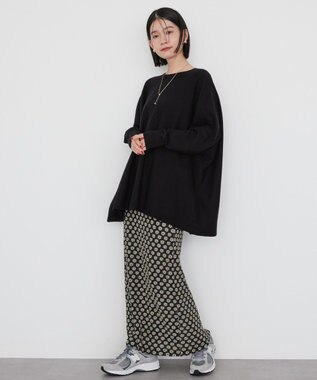 AMERICAN HOLIC バイパチポンチョライクＢＩＧニットプルオーバー Black