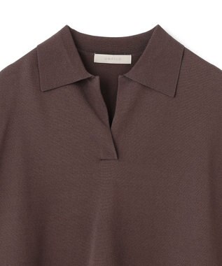 UNFILO スゴ機能 ドロストスキッパーニット ブラウン