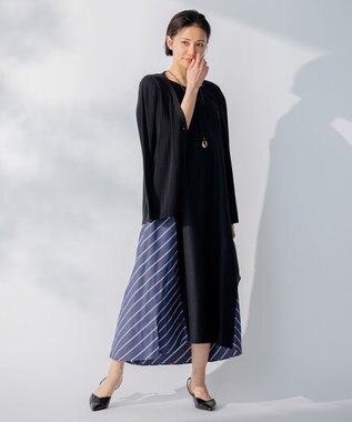 自由区 【洗える】コンビネーションシャーティング ワンピース ブラック系1