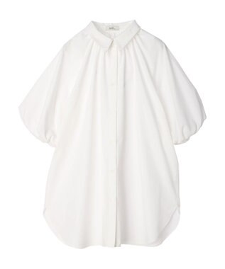 earth music&ecology パフスリーブチュニックブラウス Off White