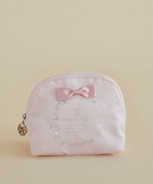 Maison de FLEUR サテンリボンラウンドポーチ Pink