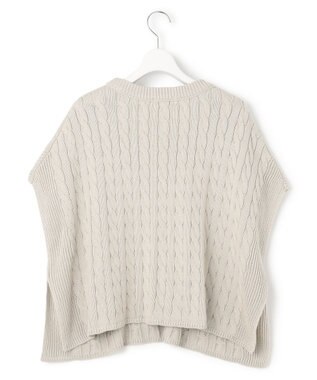 J.PRESS YORK STREET 【WOMEN】コットンニット ケーブルポンチョ ベージュ系