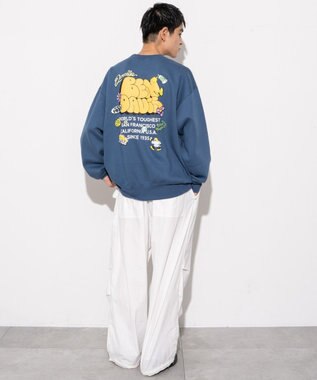 WEGO 【ユニセックス着用ITEM/MLサイズ展開/裏起毛】別注BENDAVISプランプロゴプルオーバー Dブルー