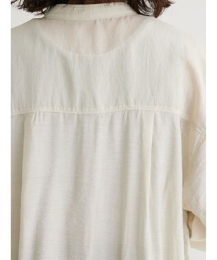 Green Parks バンドカラーシアーシャツ Gray Beige