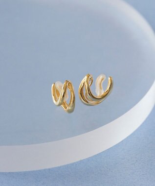 Phoebe 【金属アレルギー対応】【痛くないシリーズ】ダブルフープライトフィットイヤリング ゴールド ゴールド