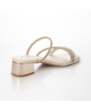 MODE ET JACOMO <MODE ET JACOMO>ラインストーンストラップミュールサンダル アイボリーメタリック