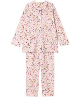 Wing パジャマ 長袖 長ズボン 綿100%(本体) 天竺素材 レディース EP8071 ウイング／ワコール ピンク