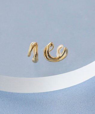 Phoebe 【金属アレルギー対応】【痛くないシリーズ】ダブルフープライトフィットイヤリング ゴールド ゴールド