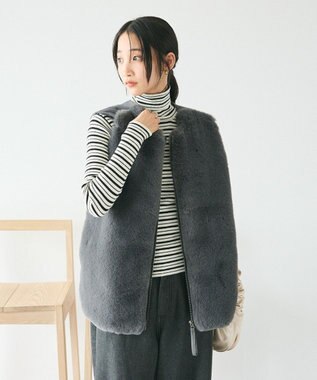 CRAFT STANDARD BOUTIQUE エコファー×ムートンチュニックベスト