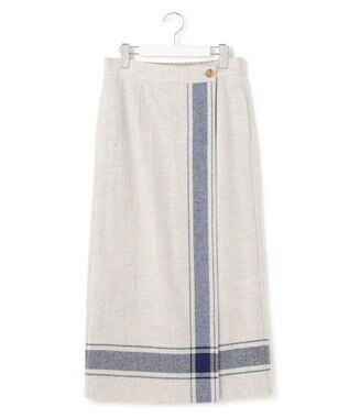 23区 【SLOW/一部店舗限定】パネルチェック スカート ライトグレー系1