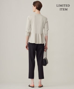 【WEB限定・洗える】シンセティックヤーンスムース ペプラムニット WEB限定・洗える】シンセティックヤーンスムース ペプラムニット